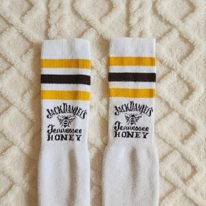 Vtg 23" long Tube Socks Jack Daniels Whiskey Tennessee Honey Bee advertising bar